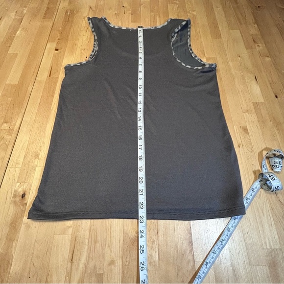 Lucky Brand Gray Tank Top with Animal Print Trim - Picture 7 of 7